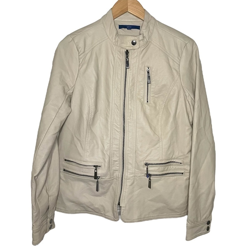 𝅺APT 9 | Vegan Leather Cream Jacket